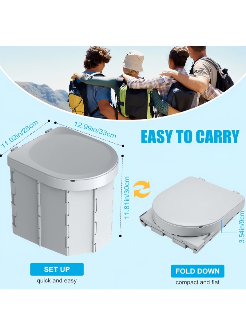 Portable Toilet, Outdoor Camping Toilet Fishing Toilet Camper van Toilet Collapsible Toilet Bucket Portable Loo Camping Loo Camping WC (Grey) - Image 3